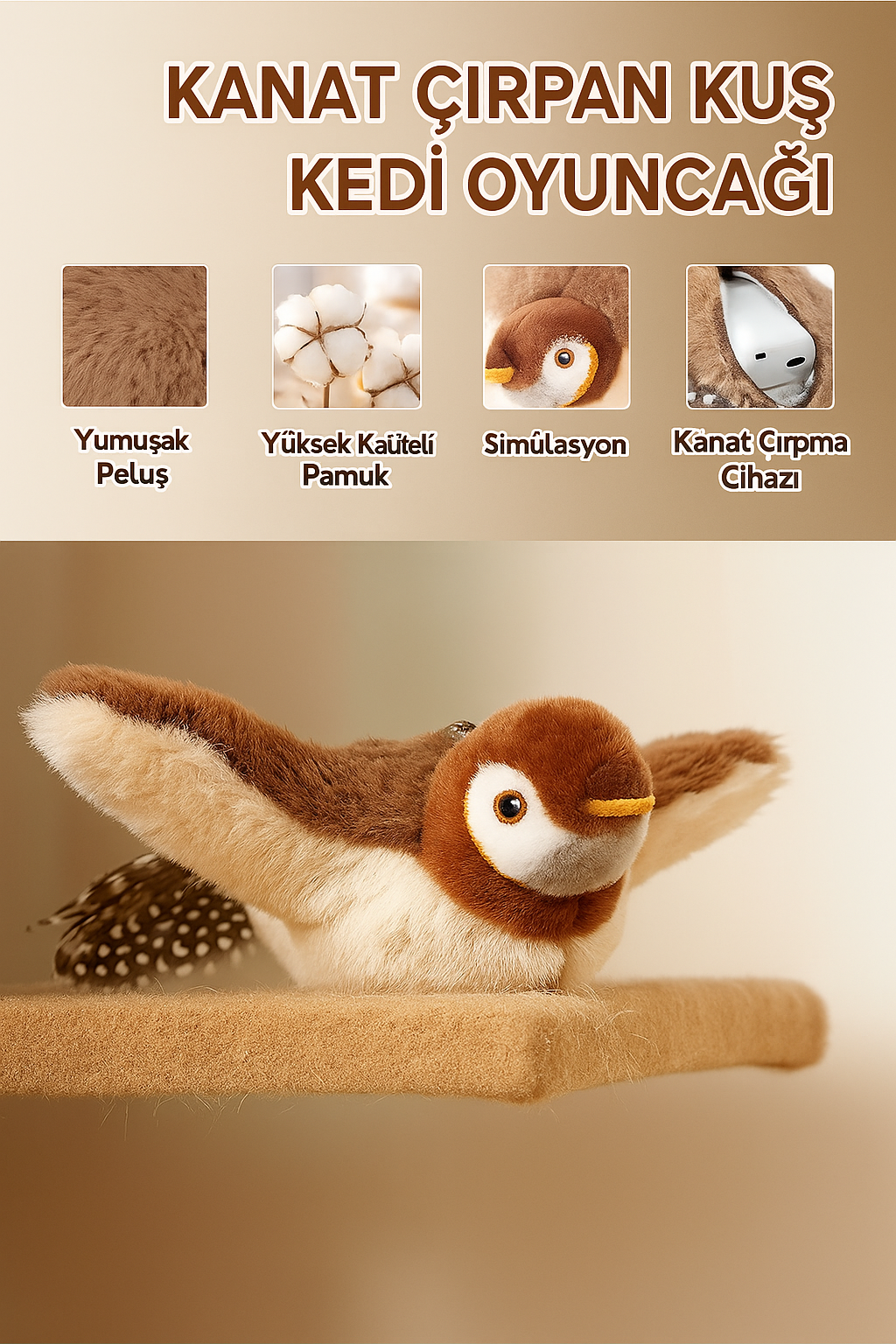 Cosvia® Uçan Kuş Kedi Oyuncağı